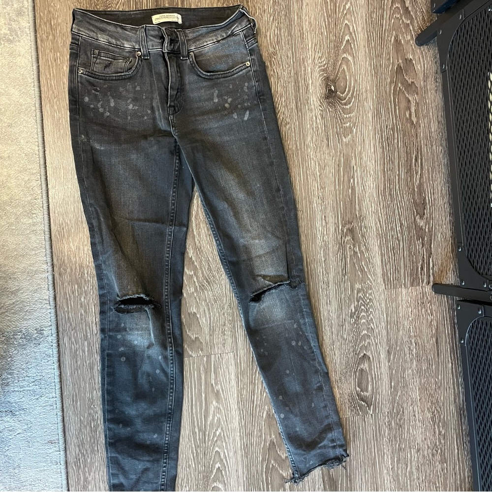 MOVING SALE zara splatter paint skinny jeans